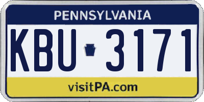 PA license plate KBU3171