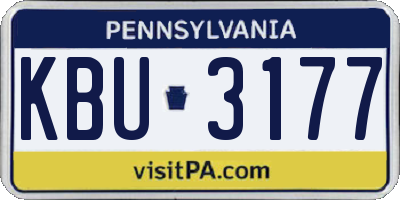PA license plate KBU3177