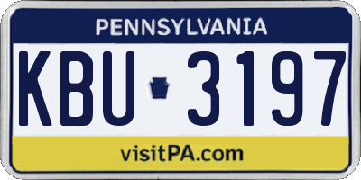 PA license plate KBU3197