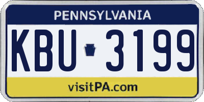 PA license plate KBU3199