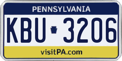 PA license plate KBU3206