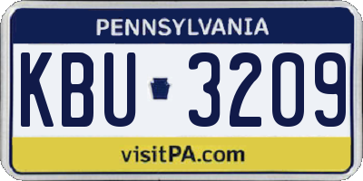 PA license plate KBU3209