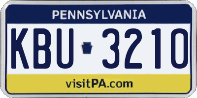 PA license plate KBU3210