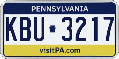 PA license plate KBU3217