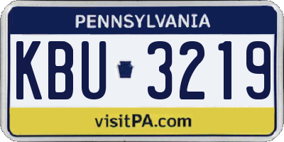 PA license plate KBU3219