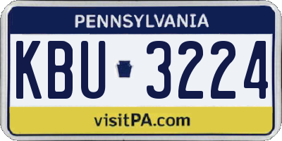 PA license plate KBU3224