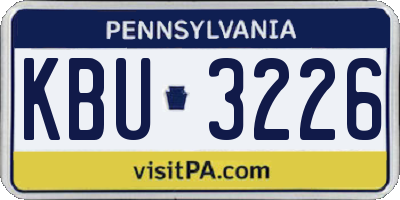 PA license plate KBU3226