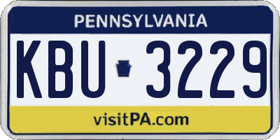 PA license plate KBU3229