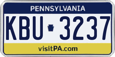 PA license plate KBU3237