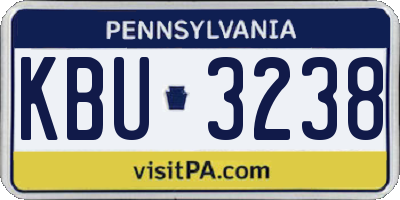 PA license plate KBU3238
