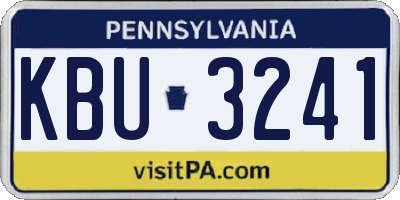 PA license plate KBU3241