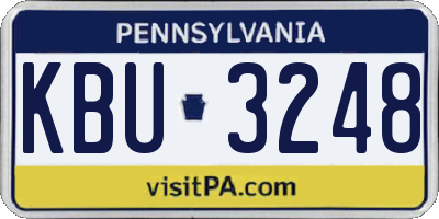 PA license plate KBU3248