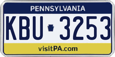 PA license plate KBU3253