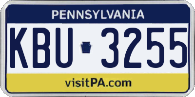 PA license plate KBU3255