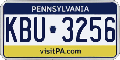 PA license plate KBU3256
