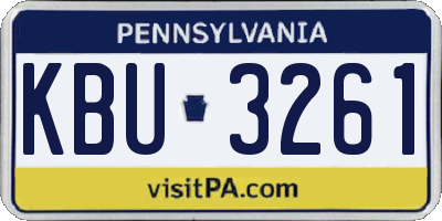 PA license plate KBU3261