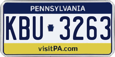 PA license plate KBU3263