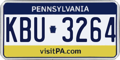 PA license plate KBU3264