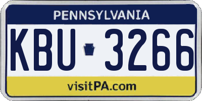 PA license plate KBU3266