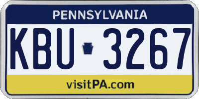 PA license plate KBU3267