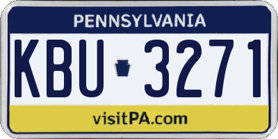 PA license plate KBU3271