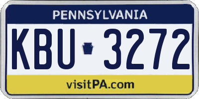PA license plate KBU3272