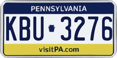 PA license plate KBU3276