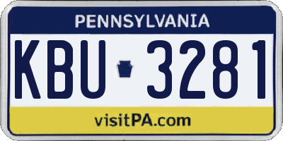PA license plate KBU3281