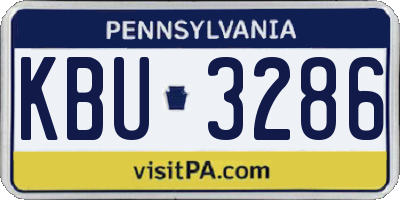 PA license plate KBU3286