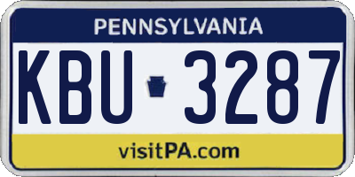 PA license plate KBU3287
