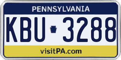 PA license plate KBU3288