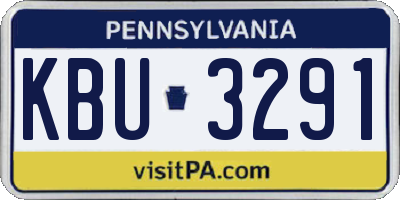 PA license plate KBU3291