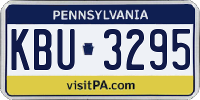 PA license plate KBU3295