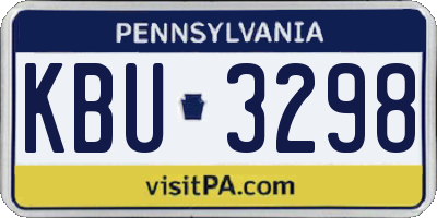 PA license plate KBU3298