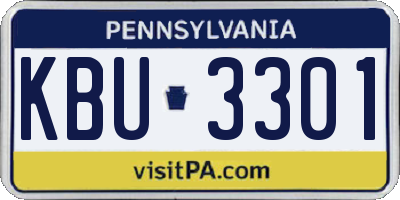 PA license plate KBU3301