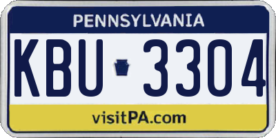 PA license plate KBU3304