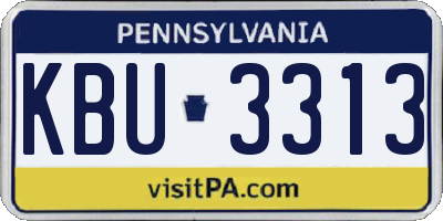 PA license plate KBU3313