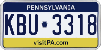 PA license plate KBU3318
