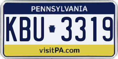PA license plate KBU3319