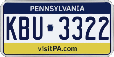PA license plate KBU3322