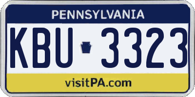 PA license plate KBU3323