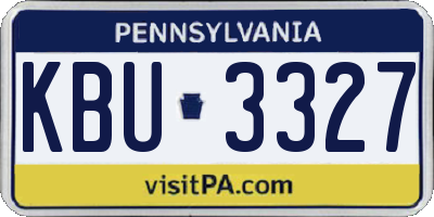 PA license plate KBU3327