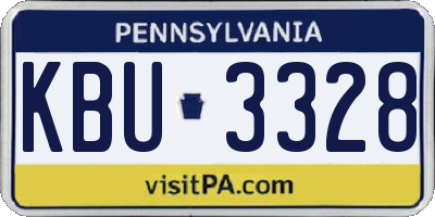 PA license plate KBU3328