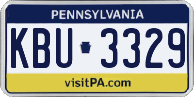PA license plate KBU3329