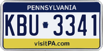 PA license plate KBU3341