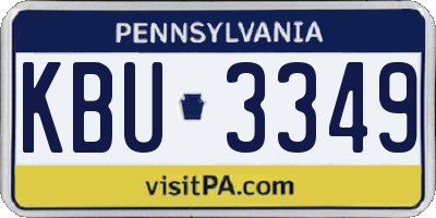 PA license plate KBU3349