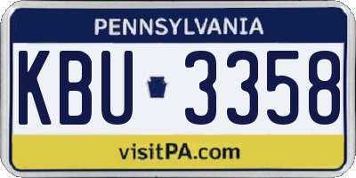 PA license plate KBU3358