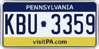 PA license plate KBU3359