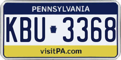 PA license plate KBU3368