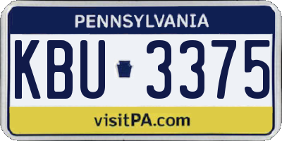 PA license plate KBU3375